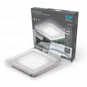 Св-к Gauss Bubbles BL321 Квадр. 3+3W, LED 4000K, 350лм,103x103мм, Ø80 1/40