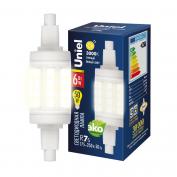 Лампа LED-J78-6W/3000K/R7s/CL PLZ06WH  теплый белый 1/10