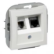 Дуэт Розетка комп+тел  RJ-11+RJ-45  бел