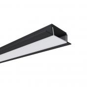 Профиль П-образ. встр. для LED ленты алюм. чёрный 2000x22x6 матов.рассеив. (3010) APEYRON