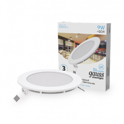 Свет-к Gauss Встраиваемый ультратонкий круглый LED IP20 9W, 145х22, Ø130, 4100K 660лм 1/20