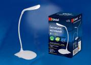 Св-к LED настольный, 3W. Встроенный аккумулятор 5V/600mA. Сенсорный выключатель. Белый. TM Uniel.