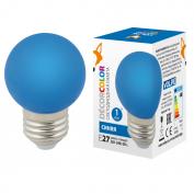 Лампа LED-G45-1W/BLUE/E27/FR/С декоративная LED  