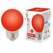 Лампа LED-G45-1W/RED/E27/FR/С декоративная LED  