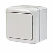 Кьютео Выкл.1кл. IP44 бел.(10шт)