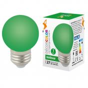 Лампа LED-G45-1W/GREEN/E27/FR/С декоративная LED  