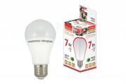 Лампа светодиод  НЛ-LED-A60-7 Вт-230 В-3000 К-Е27, (58х109 мм), Народная(1/10)
