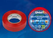 Изолента ПВХ 0,135*19мм Красная 20м Uniell(1/10)