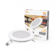 Свет-к Gauss Встраиваемый ультратонкий круглый LED IP20 6W,120х22, Ø105, 2700K 360лм 1/20