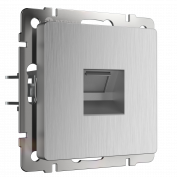 Веркель Розетка Ethernet RJ-45  серебряный рифленый