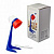 Св-к настольный ULO-K22 D/E14/A WHITE/BLUE/RED, 40W. Цоколь E14. Механический