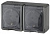 ЭРА Розетка 2х2P+E IP54, 16A-250В, ОУ, Эксперт, серый 1/8