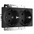 Веркель Розетка 2-я с/з черный матовый ip20  W1172008